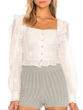 Free people Ruffle Sleeve Top